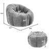 NicBex Teddy Fabric Bean Bag Chair with Ottoman and Memory Foam,Giant Lazy Sofa Chair with Armrest,Modern Lounge Chair for Living Room,Green - 3 of 4