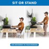Mount-It! Sit Stand Workstation Standing Desk Converter with Dual Monitor Mount Combo, Ergonomic Height Adjustable Tabletop Desk, Black - 3 of 4