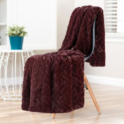 Brown Reversible Faux Fur Sherpa Toddler Blanket