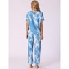 cheibear Women's Soft Tie Dye T-shirt with Pants Pajama Set 2 Pcs - image 3 of 4