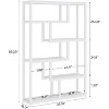 Tribesigns 6-Shelf Industrial Bookshelf, 69 Inch Tall Storage Display Staggered Shelves with Sturdy Metal Frame for Home Office, White - 2 of 4