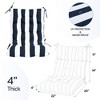 FURNIinspire Outdoor Seat Cushions Patio Chair Cushions Replacements, 2 Pcs Set High Back Seat Cushions, Blue Stripes, Multicolored, 45"*22"*4" - 3 of 4