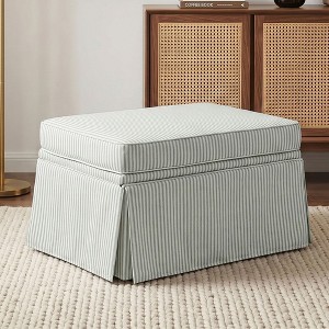 PIA RICCO Modern Upholstered Chenille Storage Ottoman, Ottoman Only ...
