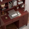 Lyngins Vintage Retro Home Office Desk & Upholstered Chair Set – Built-In 5-Section Bookshelf, 4 Drawers, Computer Desk/Executive Desk for Study - 4 of 4