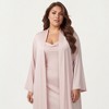 Anna-Kaci Lounge Women's Plus Size Long Robe Set with Soft Draped Silhouette and Smooth Flowing Fabric for an Layered Lounge Look - 3 of 4