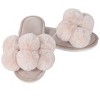 Memoi Women's Luxe Pom-Pom Memory Foam Plush Slippers - 4 of 4