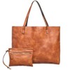 The Lakeside Collection Reversible Tote Plus Pouch - Black/Cognac - 4 of 4