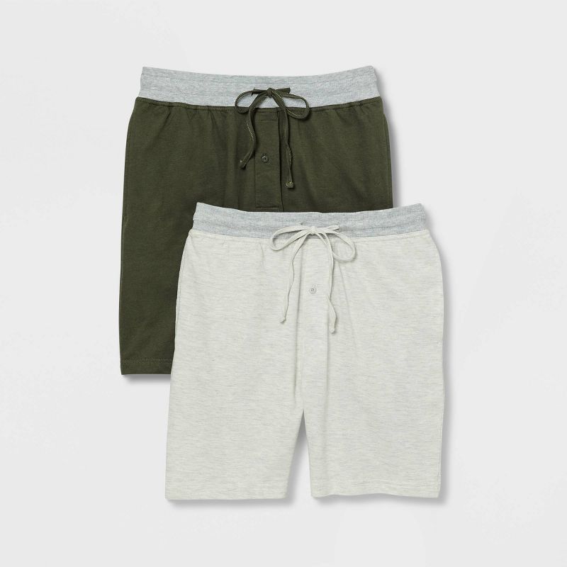 Hanes Premium Men's 9" French Terry Pajama Shorts 2pk, 1 of 7