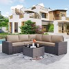 ALAULM 9 Pieces Patio Furniture Set, Rattan Wicker Sofa Set, Outdoor Conversation Sets w/Swivel Rocking Chairs Sectional Sofa - 2 of 4