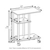 Furinno U-Shape Rolling Storage Cart Sofa Side End Table w/Open Display Shelf,Amber Pine - 4 of 4