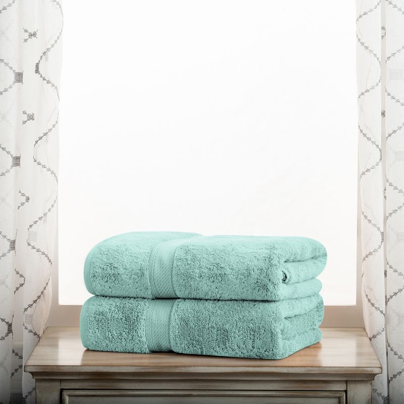 Premium Cotton 800 GSM Heavyweight Plush Luxury 2 Piece Bath Towel Set by Blue Nile Mills, 4 of 10