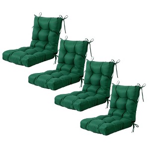 ARTPLAN Seat/Back Outdoor Chair Cushion,Set of 4 Patio Chair Cushion with Tie,Tufted Replacement for Patio Furniture,40x20x4 Inches,4 Count - 1 of 4