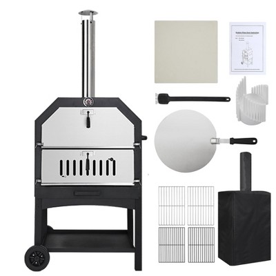 Acekool Wood-Fired Pizza Oven on Wheels for Outside