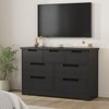 7 Drawer Dresser for Bedroom, Black 7 Chest of Drawers with Embedded Handles, Wooden Dresser Organizer Tv Stand for Living Room Nursery Hallway - 2 of 4