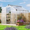 6x10 FT Greenhouses for Outdoors, Heavy Duty Aluminum Green House with Polycarbonate Roof, Sliding Door, Adjustable Vent for Garden Backyard, Natural - 2 of 4