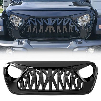 AMERICAN MODIFIED Gladiator Front Grille with Mesh Compatible with Jeep 2018-2023 Wrangler JL and Gladiator JT Models w/o TrailCam