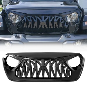 AMERICAN MODIFIED Gladiator Front Grille with Mesh Compatible with Jeep 2018-2023 Wrangler JL and Gladiator JT Models w/o TrailCam - 1 of 4