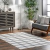 Nuloom Lenci Plaid 4x6 Machine Washable Indoor Area Rug for Living Room Bedroom Dining Room Kitchen, Light Grey/Ivory - 2 of 4