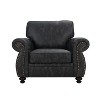 Mid-Century Modern Armchair with Rivet and Breathable Leather Upholstery - 4 of 4
