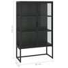 vidaXL Storage Cabinet for Entryway Hallway Office Steel and Tempered Glass - 4 of 4