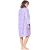 Casual Nights Women's Floral Snap Front Flannel Duster Long Sleeve Lounger Dress - 4 of 4
