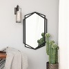 Luxenhome Black Metal Hexagon Frame Wall Accent Mirror For Bathroom ...