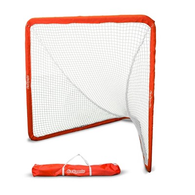 GoSports Regulation 6 X 7 Foot Foldable Steel Framed Lacrosse Goal Net with Portable Carry Travel Case For All Level Competition