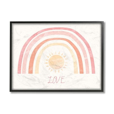 Stupell Industries Sunshine Rainbow with Love Text Red Yellow