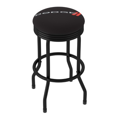 Luxurious Black Swivel 28.5'' Metal Barstool with Foam Padding