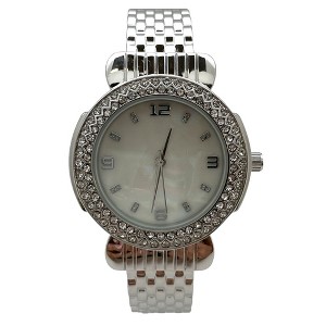 Olivia Pratt Round Face Rhinestone Bezel Bangle Women Watch - 1 of 3