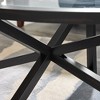 Spassway 46"W x 28"D x 18"H Modern Oval Tempered Glass Coffee Table Cocktail Table Tea Table with Wood Legs for Living Room - 4 of 4