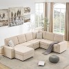 Coucheta Oversized Modular Sectional Collection - U-Shaped Convertible with Chaise & Armrests, Corduroy Sleeper, Cloud Couch Set, Multiple Colors - 2 of 4