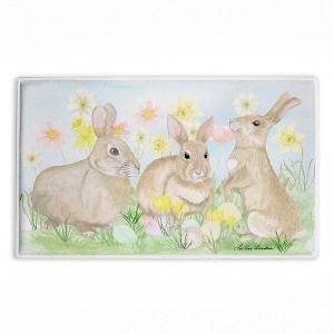 Stupell Industries Easter Bunnies In Grass Printed Plush Bath Mat And Bath Rug, Design By Lee Ann Sanders, 18"X30" - 1 of 4