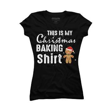 Junior's Design By Humans Gingerbread Christmas Baking Shirt By shirtpublic T-Shirt
