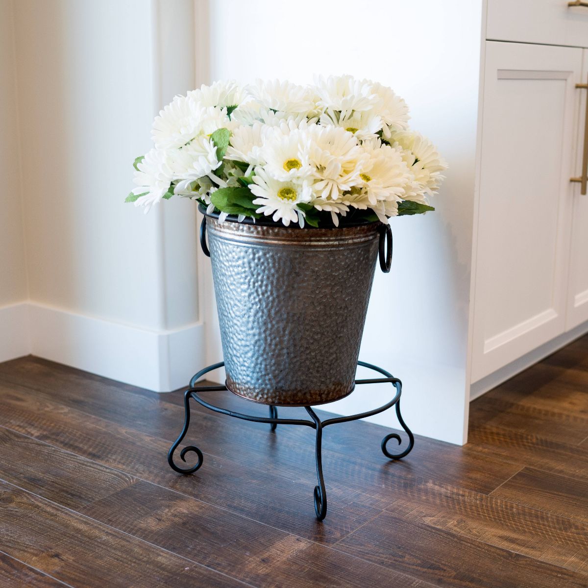 Piazza Iron Plant Stand Black Powder Coat Finish - Achla Designs: Freestanding Planter Holder, Indoor/Outdoor Use - thumbnail 3