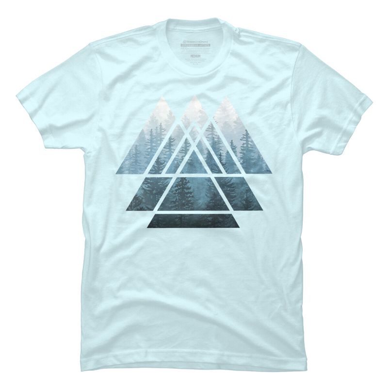 Men's Design By Humans Sacred Geometry Triangles - Misty Forest By Maryedenoa T-Shirt, 1 of 4