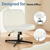 Wooakway Armless Upholstered Home Office Desk Chair with Adjustable Height 360¡ãSwivel No Wheels - 4 of 4
