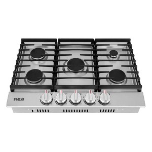RCA R-CTGL305SS 30 in. Legacy Collection Drop-In Gas Cooktop, 5 Burners, Cast Iron Grates, Metal Knobs in Stainless Steel - 1 of 4