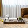 KINWELL Square Black Walnut Wood Serving Tray Ottoman Tray with Handles - 4 of 4