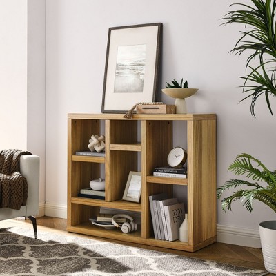 Grungis Decorative Bookshelf with 7 Cube Storage Spaces,Storage Shelves for Living Room,Bedroom