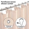 Americanflat 71x71 Woven Linen Shower Curtain with Tassel Accents - Includes 12 Grommets and Hooks - 100% Polyester - 3 of 4