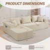 Bosmiller Modular Sectional Sofa with L-Shape Chaise, Corduroy Boneless Couches for Living Room, No Assembly - 3 of 4