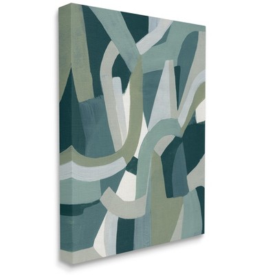Stupell Industries Abstract Jigsaw Shapes Layered Green Limestone
