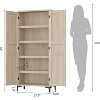 63 Inch Tall Storage Cabinet, Kitchen Pantry 5 Tier Bathroom Cabinet with 2 Doors Adjustable Shelves for Kitchen, Dining Room, Bathroom - 2 of 4