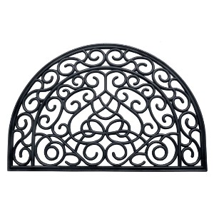 RugSmith Black Moulded Vines Half-round Rubber Doormat Doormat - 1 of 4