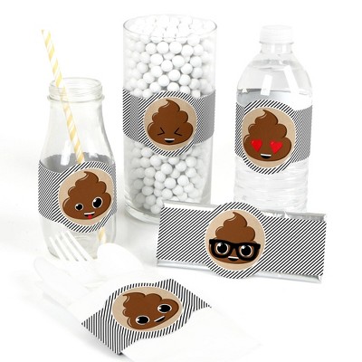 Big Dot of Happiness Party 'Til You're Pooped - DIY Party Supplies - Poop Emoji Party DIY Wrapper Favors & Decorations - Set of 15