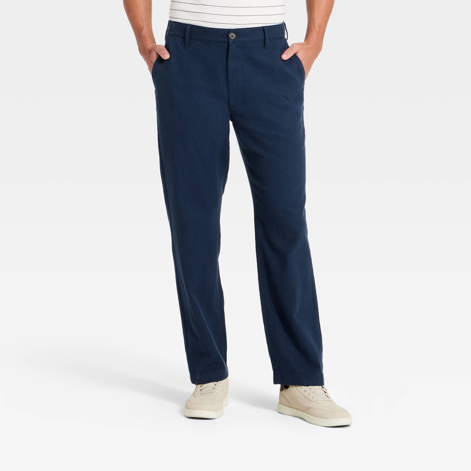 Men's Straight Leg Trousers - Goodfellow & Co™ Navy Blue