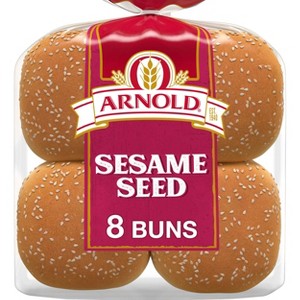 Arnold Select White Sesame Buns - 454g/8ct - 1 of 4