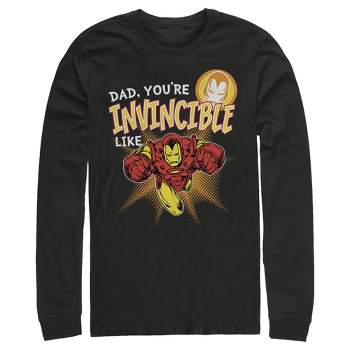 Men's Marvel Dad You're Invincible Like Iron Man Long Sleeve Shirt