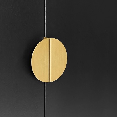 Blair 54" Matte Black and Gold Mid-Century Modern Sideboard